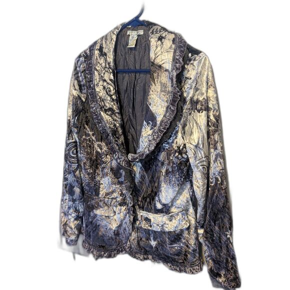 Alberto Makali Velvet Cardigan Jacket Sz L Womens Victorian Goth Bridgerton Fall - Picture 3 of 4